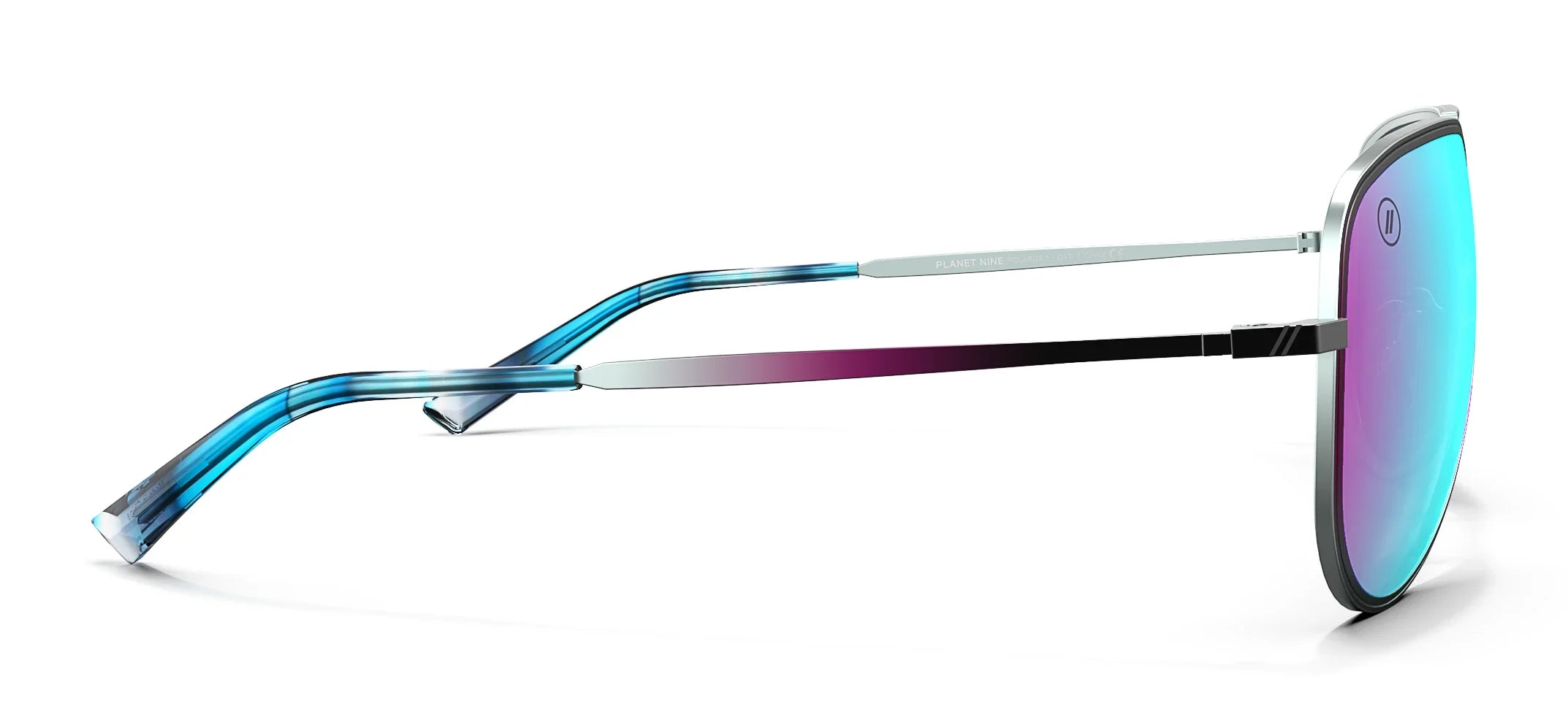 Planet Nine Aviator Sunglasses - Polarized Blue Lenses With Blue Acetate Frames Sunglasses | $48 US | Blenders Eyewear