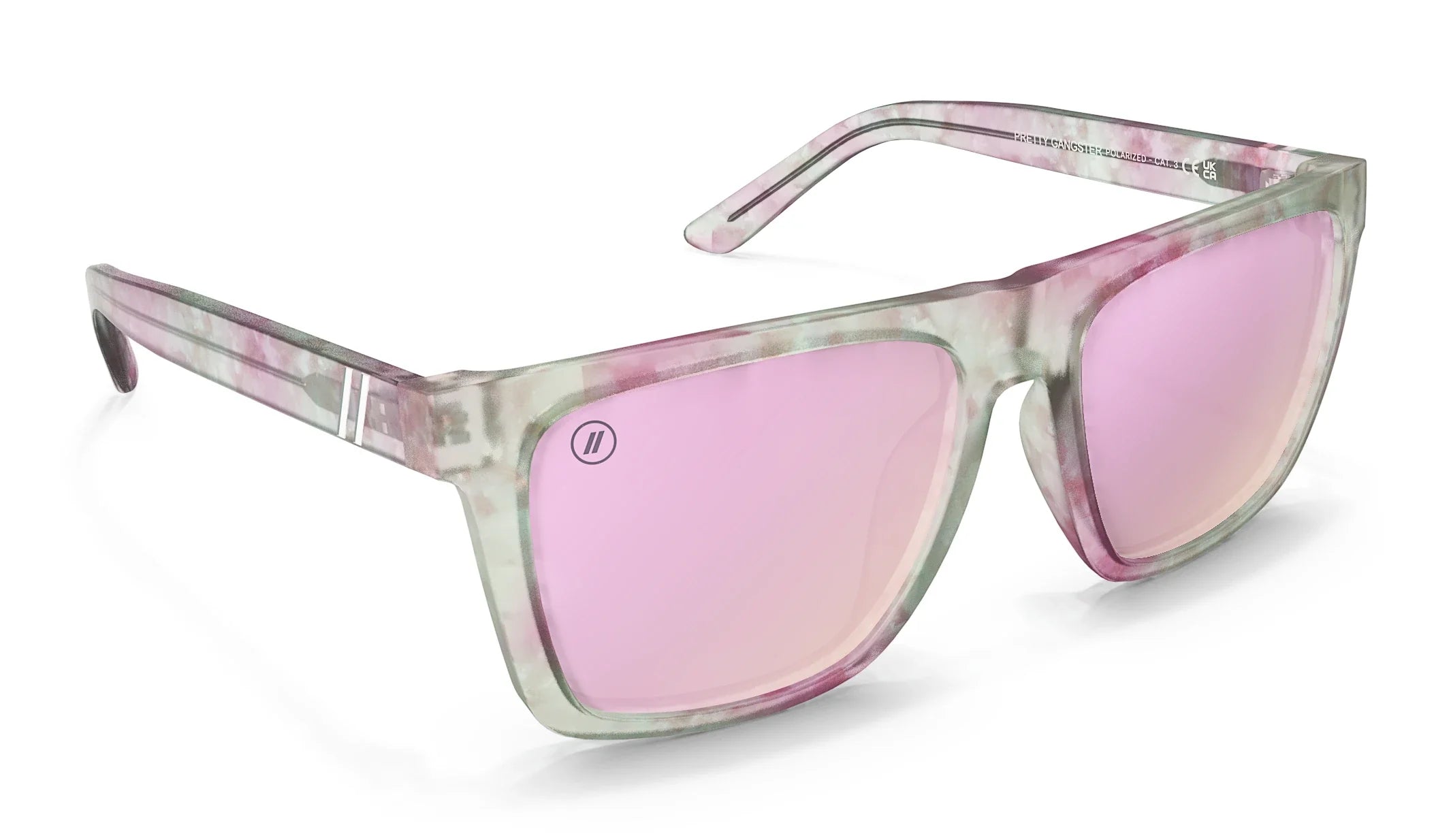 Pretty Gangsta Polarized Sunglasses - Pink Mirrored Lens With Grey & Pink Tortoise Frame Sunglasses | $68 US | Blenders Eyewear