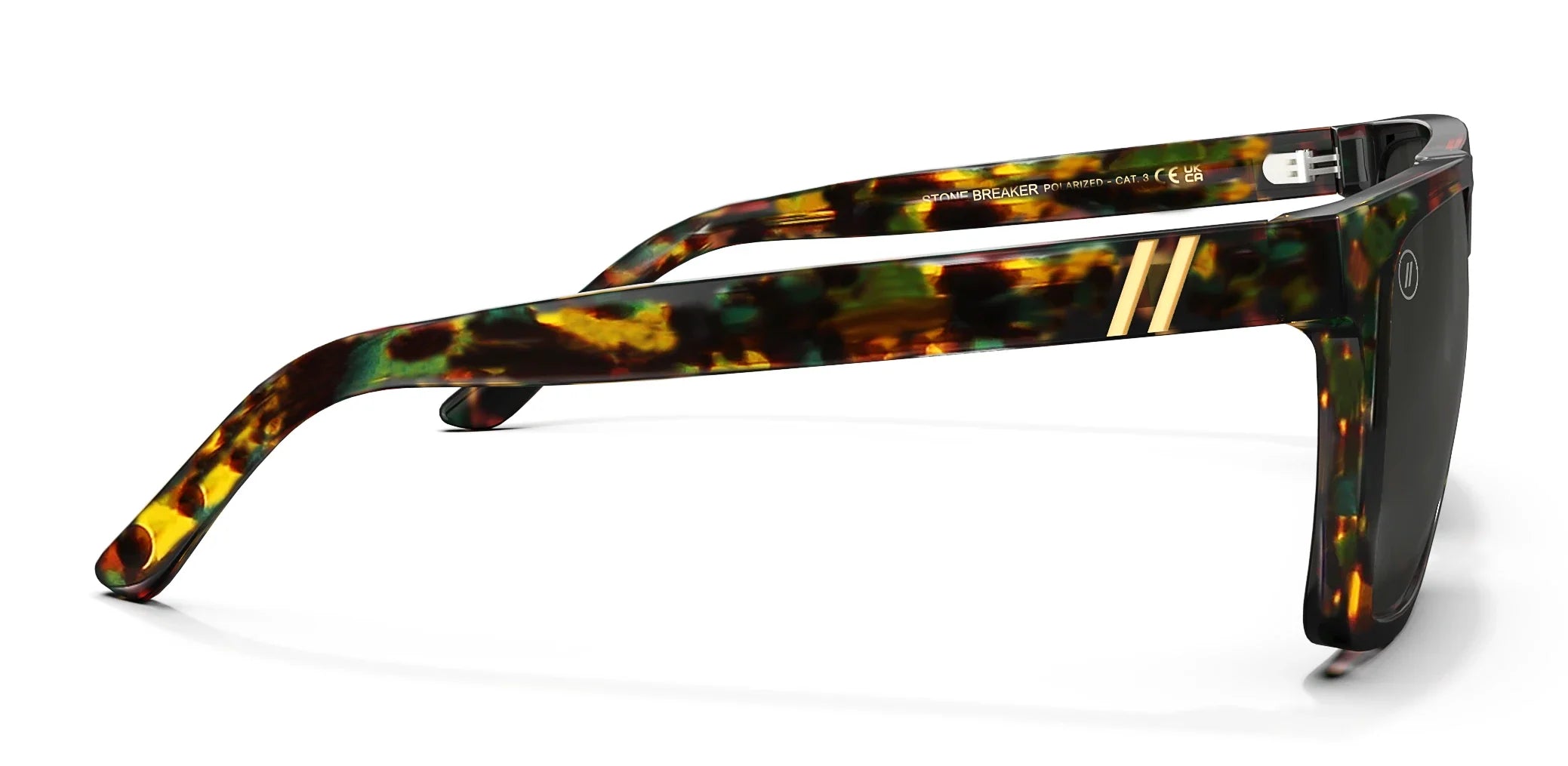Stone Breaker Polarized Sunglasses - Green, Teal, Orange & Gold Tortoise Frame & Smoke Lens Sunglasses | $68 US | Blenders Eyewear