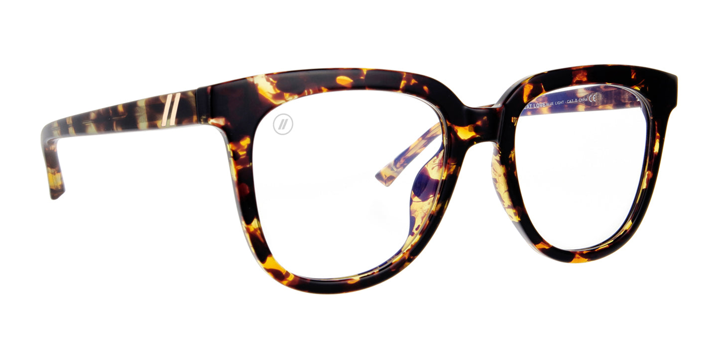 Wildcat Love Blue Light Glasses - Brown Tortoise Butterfly Frame & Clear Blue Light Blocking Lens Blue Light | $58 US | Blenders Eyewear