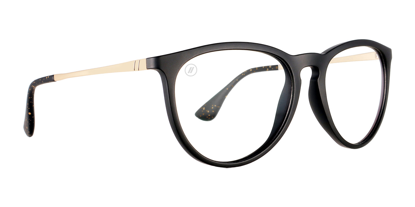Cosmic Code Blue Light Glasses - Matte Black Round Frame & Clear Blue Light Blocking Lens Blue Light | $48 US | Blenders Eyewear