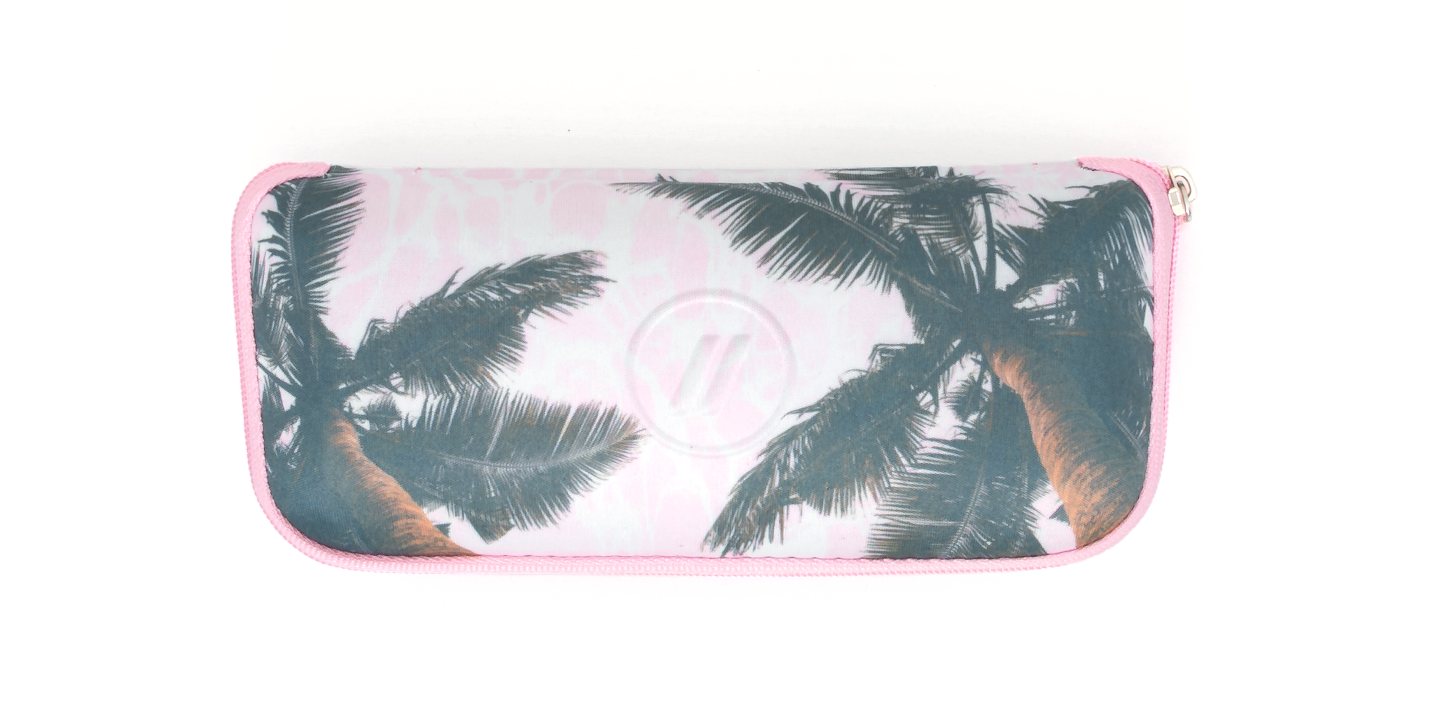 Shoreline Case - Pink & Green Tropical Palm Tree Sunglass & Eyeglass Case EVA Case | $10 US | Blenders Eyewear