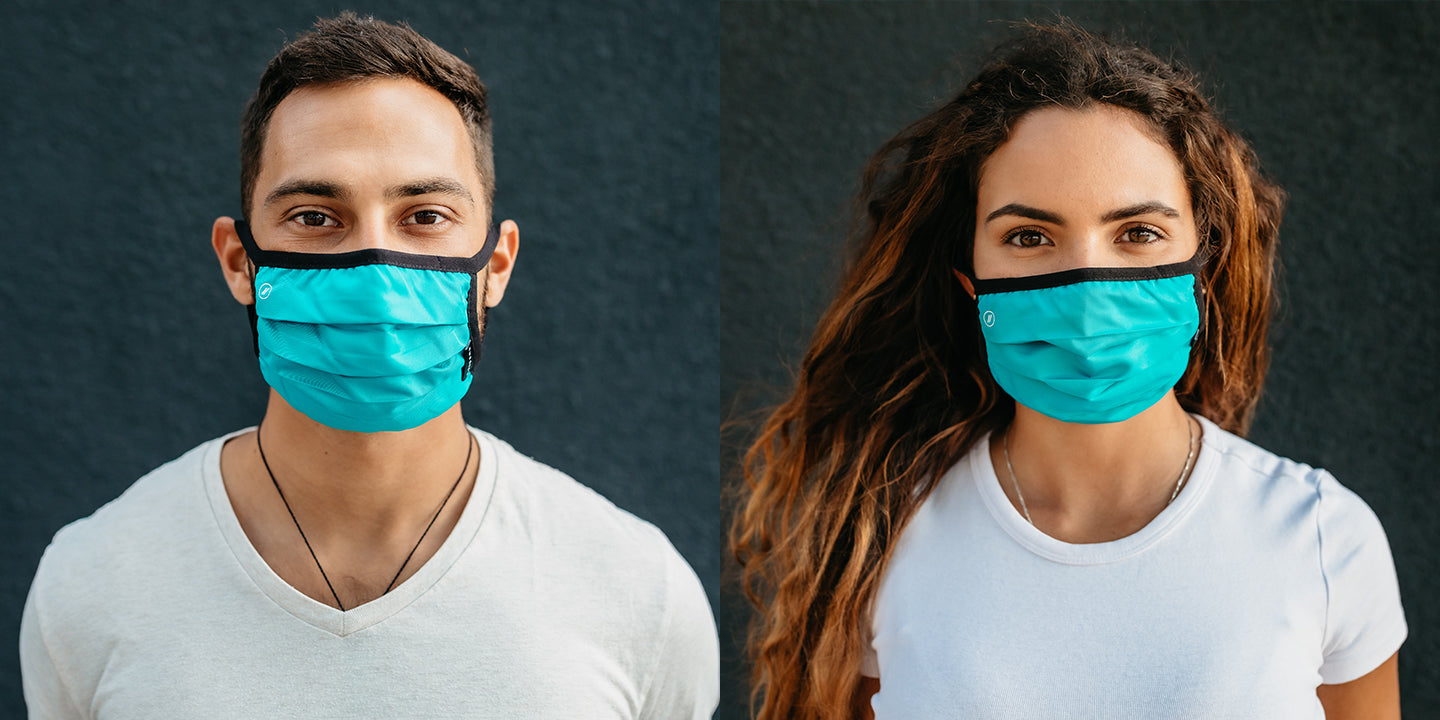 Teal Mask - Teal Adjustable Anti- Microbial Face Mask & Face Covering Face Masks | $5 US | Blenders Eyewear
