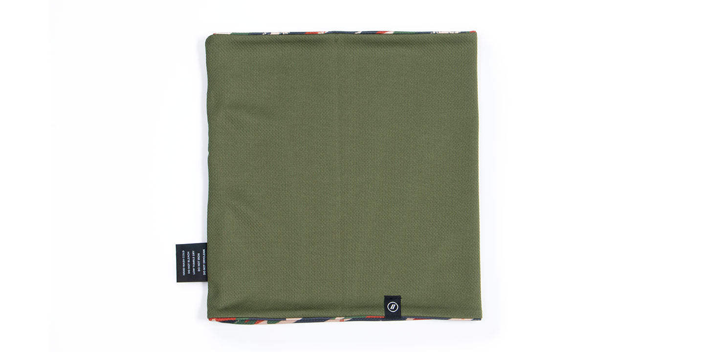 Camo/Olive Neck Gaiter - Mesh Knit Reversible Face Mask Snow Accessories | $25 US | Blenders Eyewear