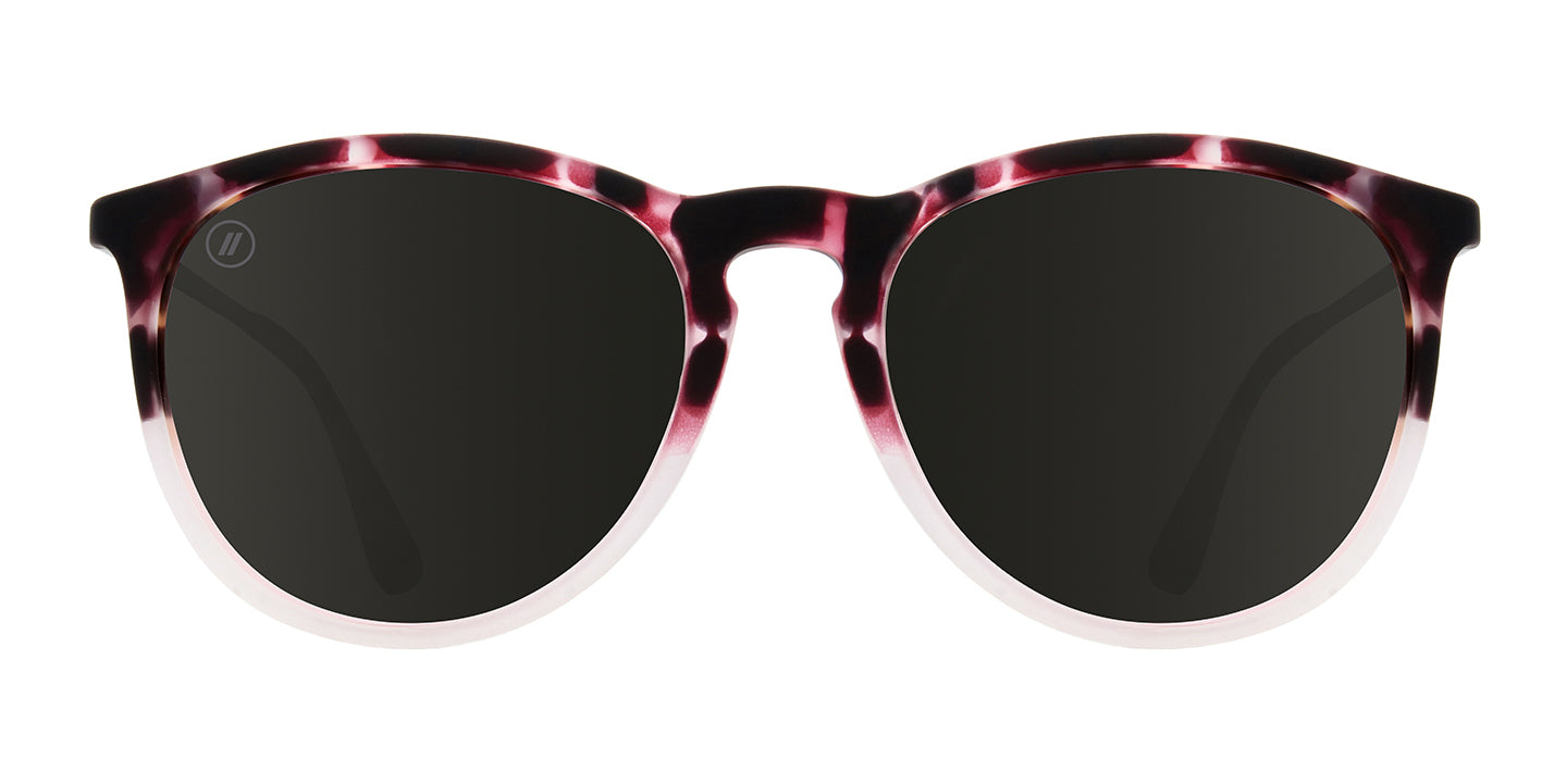 Nina Davina | RX Sunglasses - Half Transparent Prescription Pink & Black Tortoise Round Frame & Pink Mirror Lens RX | $109 US | Blenders Eyewear