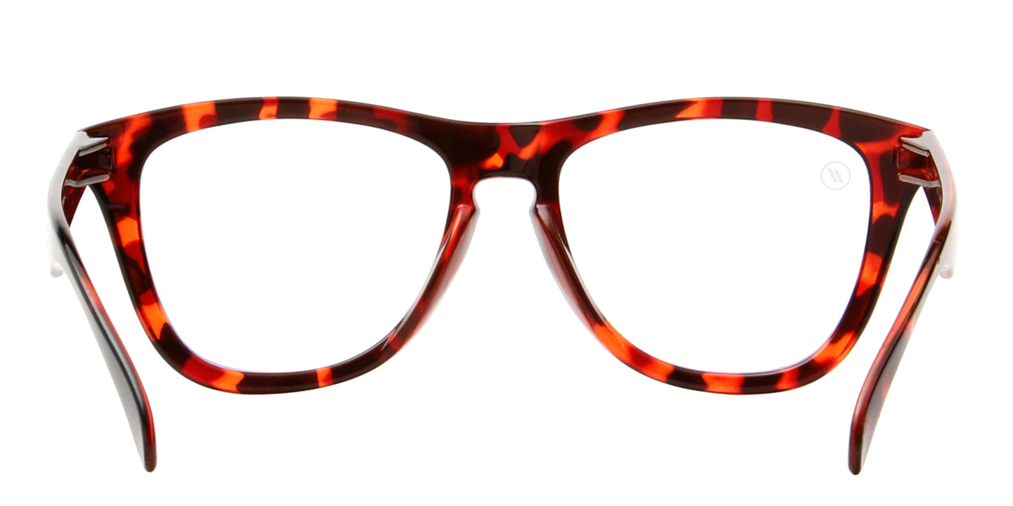 Social Cat Blue Light Glasses - Black, Gold & Red Tortoise Round Frame With Blue Light Blocking Clear Lens Blue Light | $38 US | Blenders Eyewear